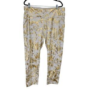 Lilly Pulitzer Leggings XXL UPF 50+ High Rise Luxletic Weekender White Gold